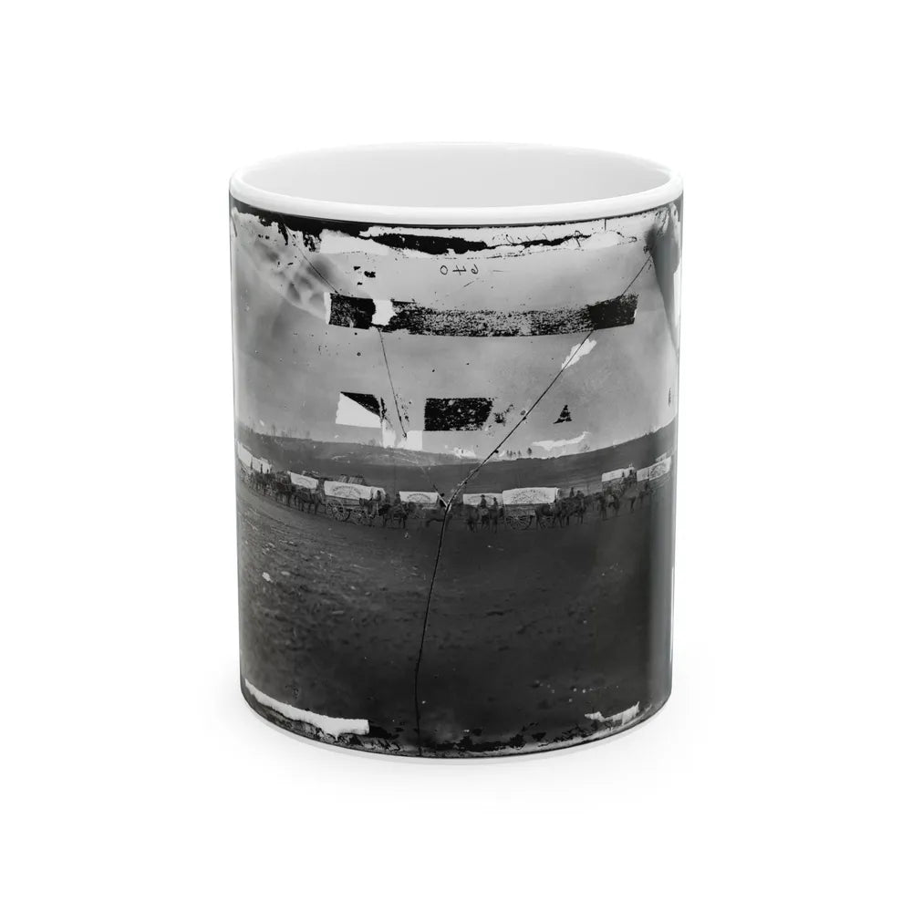Brandy Station, Virginia (Vicinity). Ammunition Train Of 3d Division, Cavalry Corps (U.S. Civil War) White Coffee Mug-11oz-Go Mug Yourself