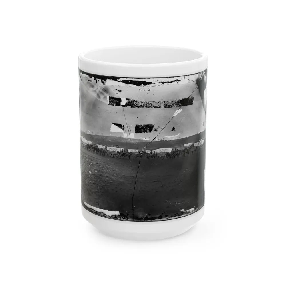 Brandy Station, Virginia (Vicinity). Ammunition Train Of 3d Division, Cavalry Corps (U.S. Civil War) White Coffee Mug-15oz-Go Mug Yourself