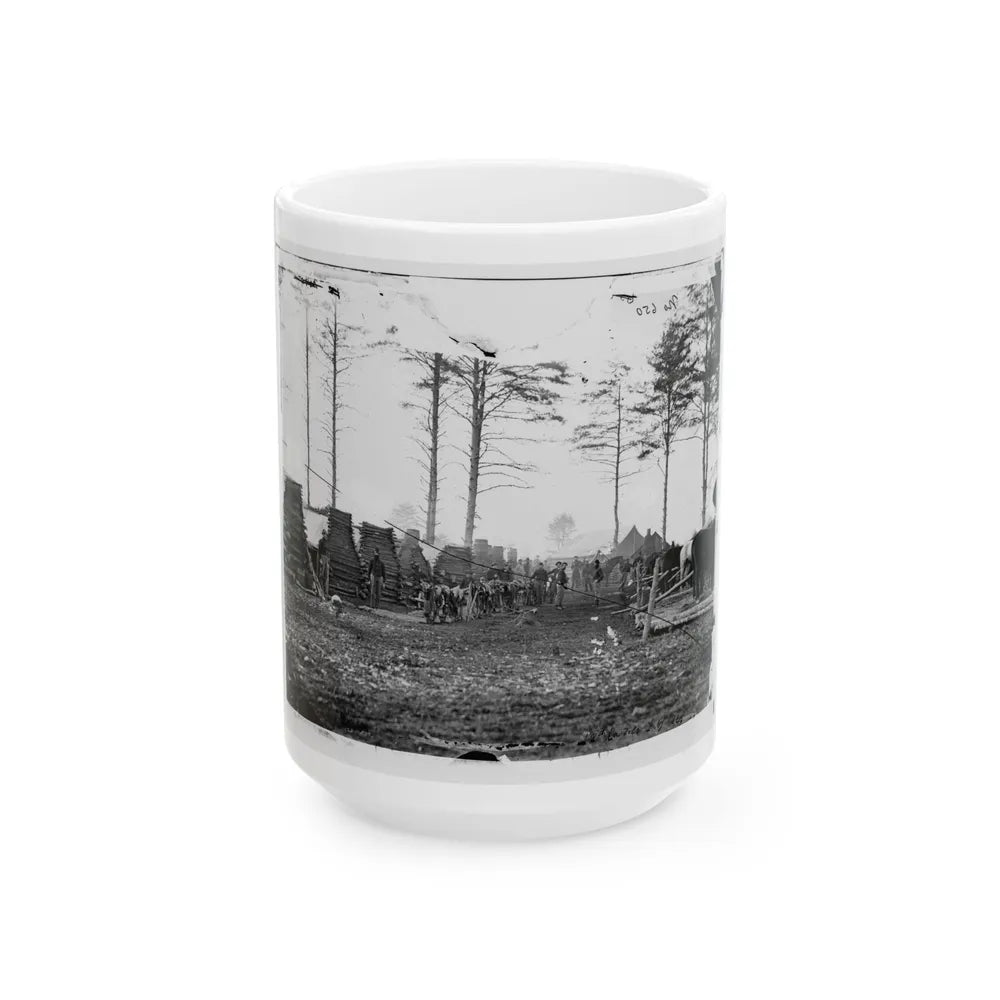 Brandy Station, Virginia (Vicinity). Camp Of The 18th Pennsylvania Cavalry (U.S. Civil War) White Coffee Mug-15oz-Go Mug Yourself