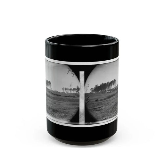 Brandy Station, Virginia. View Of Col. G.H. Sharpe's Quarters. Headquarters, Army Of The Potomac. Bull Ring In The Distance (U.S. Civil War) Black Coffee Mug 15oz - Go Mug Yourself