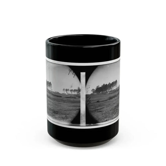 Brandy Station, Virginia. View Of Col. G.H. Sharpe's Quarters. Headquarters, Army Of The Potomac. Bull Ring In The Distance (U.S. Civil War) Black Coffee Mug 15oz - Go Mug Yourself