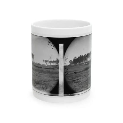 Brandy Station, Virginia. View Of Col. G.H. Sharpe's Quarters. Headquarters, Army Of The Potomac. Bull Ring In The Distance (U.S. Civil War) White Coffee Mug 11oz - Go Mug Yourself