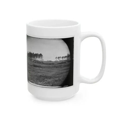 Brandy Station, Virginia. View Of Col. G.H. Sharpe's Quarters. Headquarters, Army Of The Potomac. Bull Ring In The Distance (U.S. Civil War) White Coffee Mug - Go Mug Yourself
