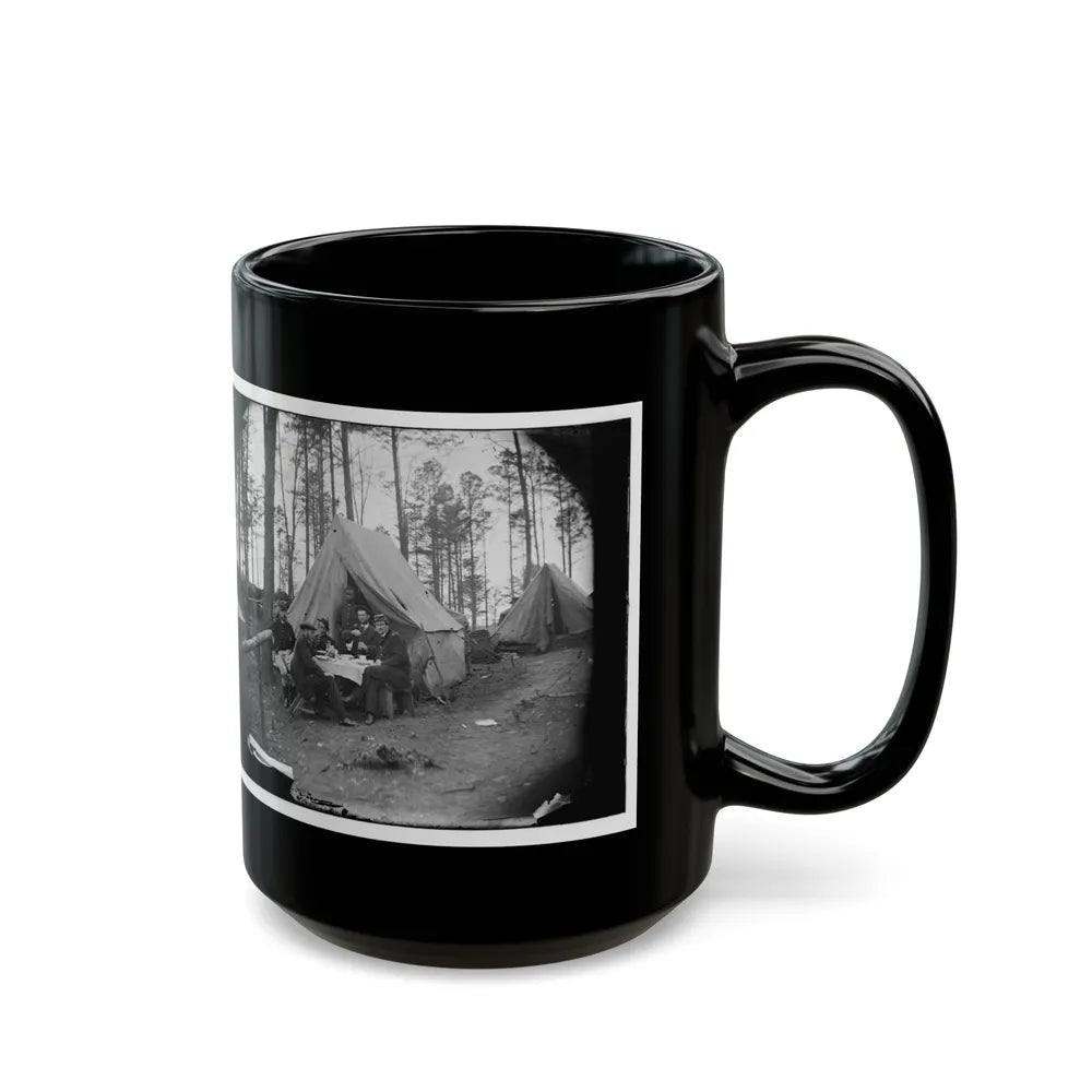 Brandy Station, Virginia. A Breakfast Party At Headquarters. Army Of The Potomac (U.S. Civil War) Black Coffee Mug-Go Mug Yourself