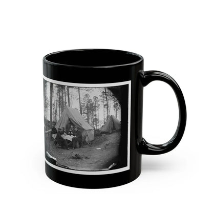 Brandy Station, Virginia. A Breakfast Party At Headquarters. Army Of The Potomac (U.S. Civil War) Black Coffee Mug-Go Mug Yourself