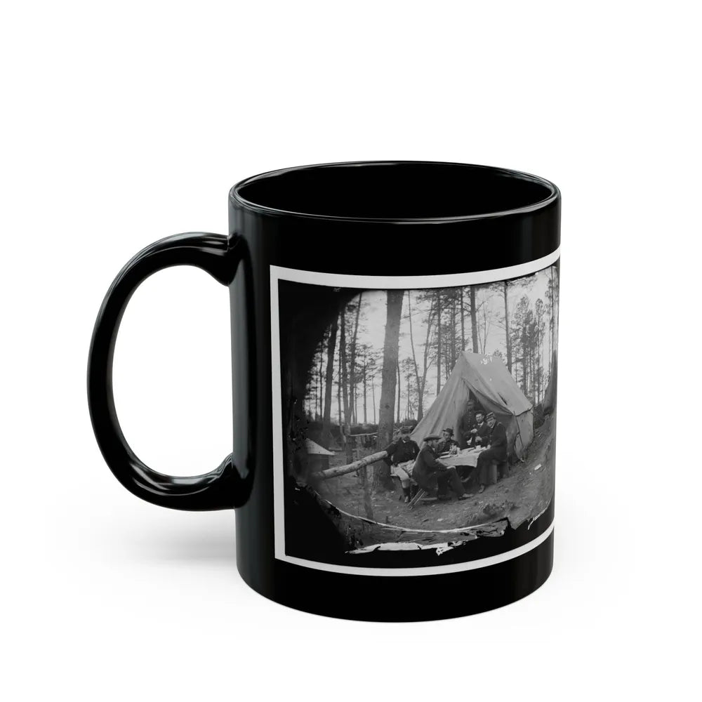 Brandy Station, Virginia. A Breakfast Party At Headquarters. Army Of The Potomac (U.S. Civil War) Black Coffee Mug-Go Mug Yourself