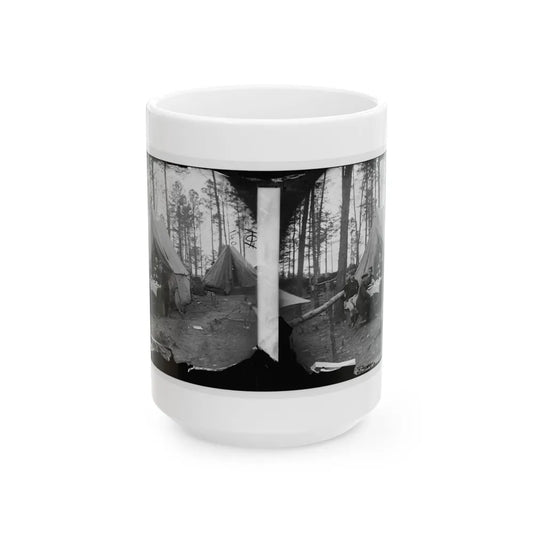 Brandy Station, Virginia. A Breakfast Party At Headquarters. Army Of The Potomac (U.S. Civil War) White Coffee Mug-15oz-Go Mug Yourself