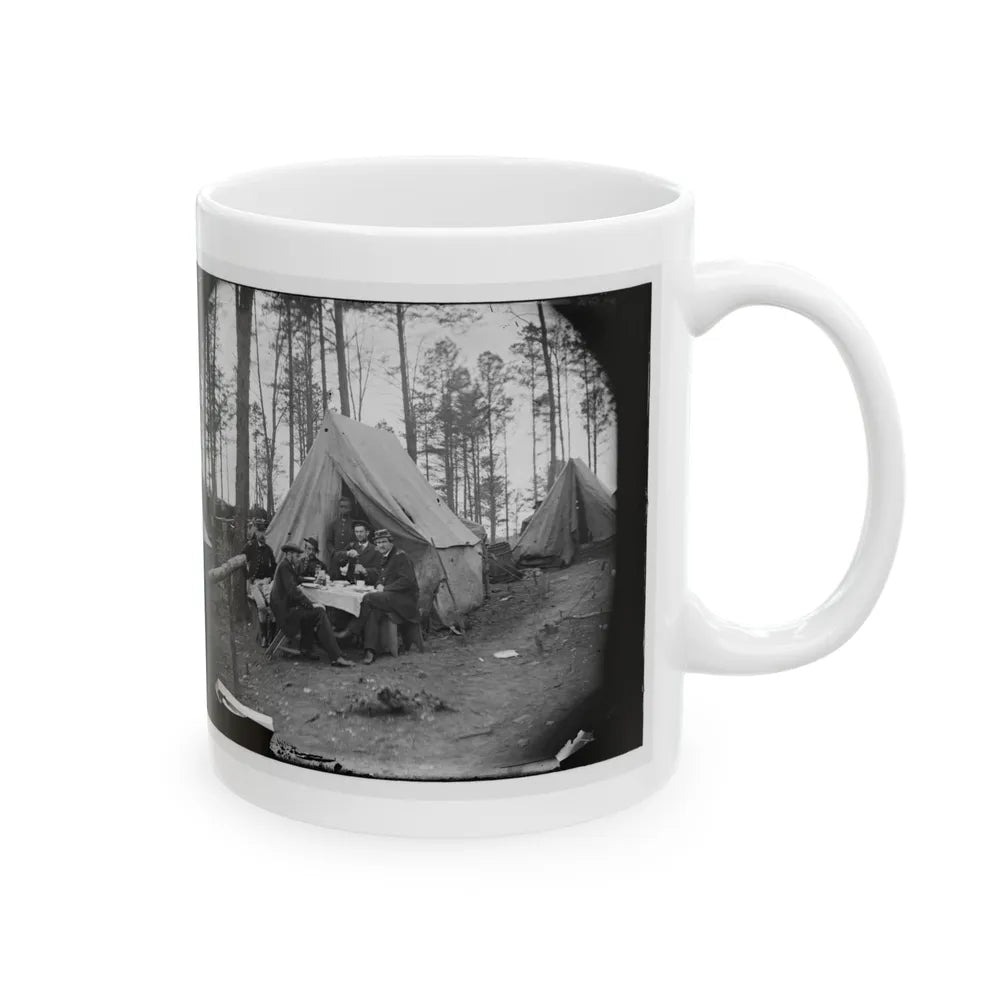 Brandy Station, Virginia. A Breakfast Party At Headquarters. Army Of The Potomac (U.S. Civil War) White Coffee Mug-Go Mug Yourself