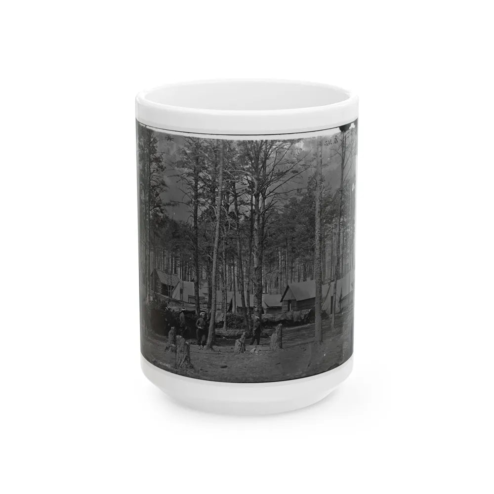 Brandy Station, Virginia. Camp At Headquarters, Army Of The Potomac(2) (U.S. Civil War) White Coffee Mug-15oz-Go Mug Yourself