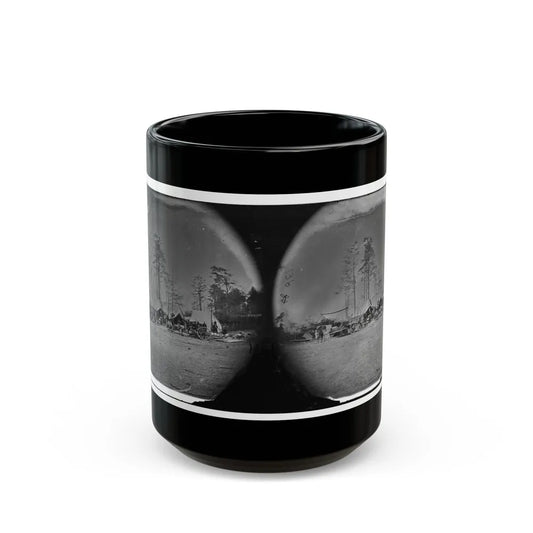 Brandy Station, Virginia. Carpenter, Wheelwright And Harness Shops. Headquarters, Army Of The Potomac (U.S. Civil War) Black Coffee Mug-15oz-Go Mug Yourself