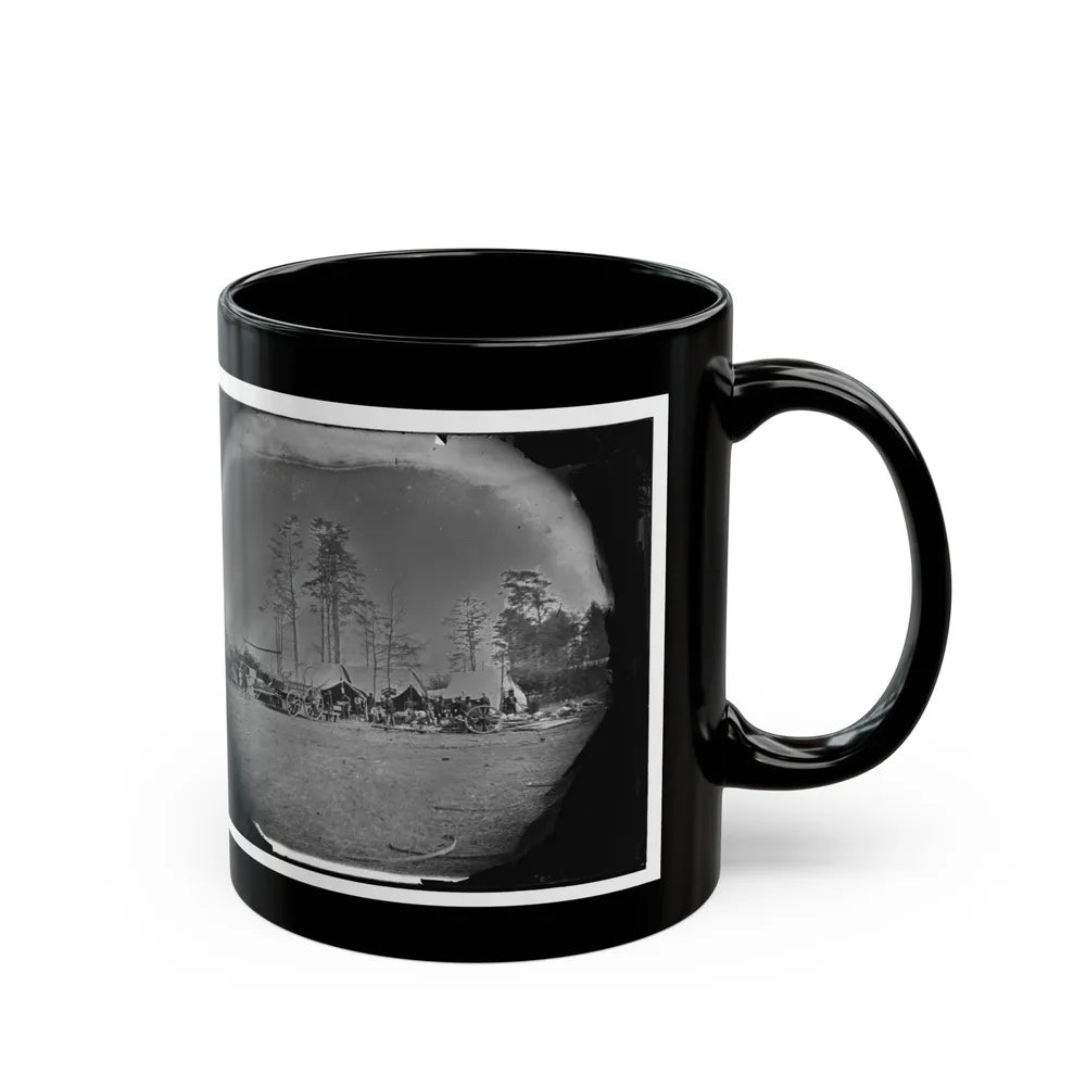 Brandy Station, Virginia. Carpenter, Wheelwright And Harness Shops. Headquarters, Army Of The Potomac (U.S. Civil War) Black Coffee Mug-Go Mug Yourself