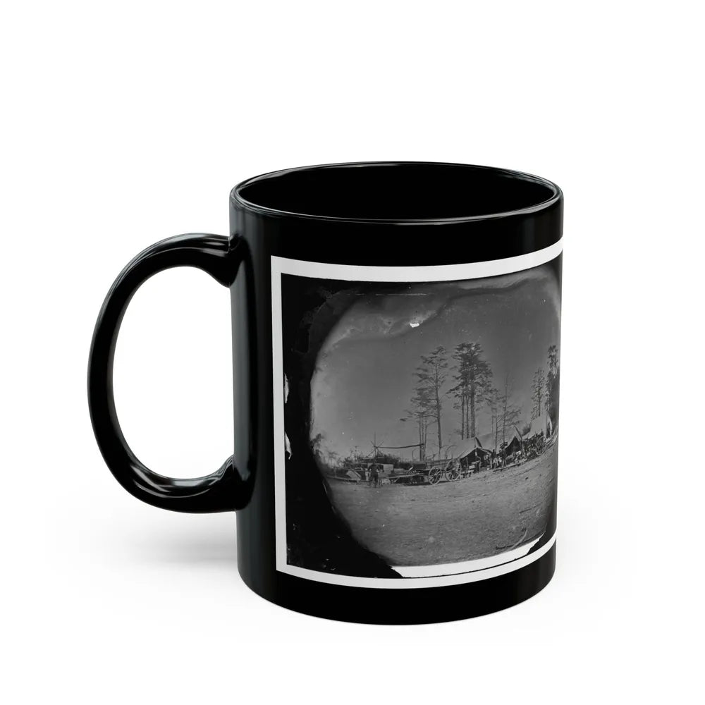 Brandy Station, Virginia. Carpenter, Wheelwright And Harness Shops. Headquarters, Army Of The Potomac (U.S. Civil War) Black Coffee Mug-Go Mug Yourself