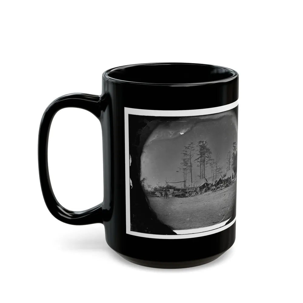 Brandy Station, Virginia. Carpenter, Wheelwright And Harness Shops. Headquarters, Army Of The Potomac (U.S. Civil War) Black Coffee Mug-Go Mug Yourself