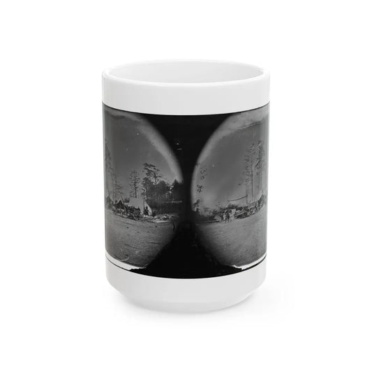 Brandy Station, Virginia. Carpenter, Wheelwright And Harness Shops. Headquarters, Army Of The Potomac (U.S. Civil War) White Coffee Mug-15oz-Go Mug Yourself