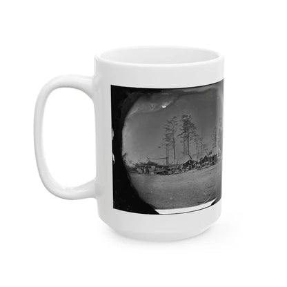 Brandy Station, Virginia. Carpenter, Wheelwright And Harness Shops. Headquarters, Army Of The Potomac (U.S. Civil War) White Coffee Mug-Go Mug Yourself