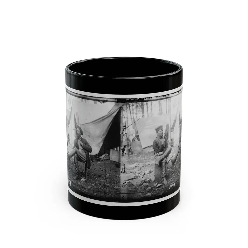 Brandy Station, Virginia. Discussing The Probilities Of The Next Move (U.S. Civil War) Black Coffee Mug-11oz-Go Mug Yourself