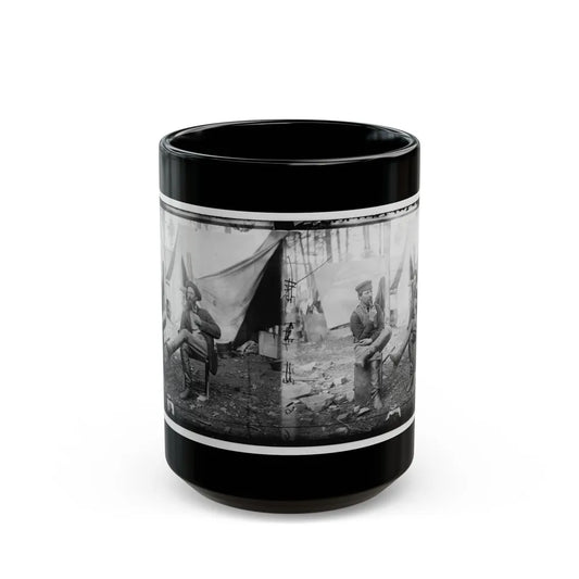 Brandy Station, Virginia. Discussing The Probilities Of The Next Move (U.S. Civil War) Black Coffee Mug-15oz-Go Mug Yourself