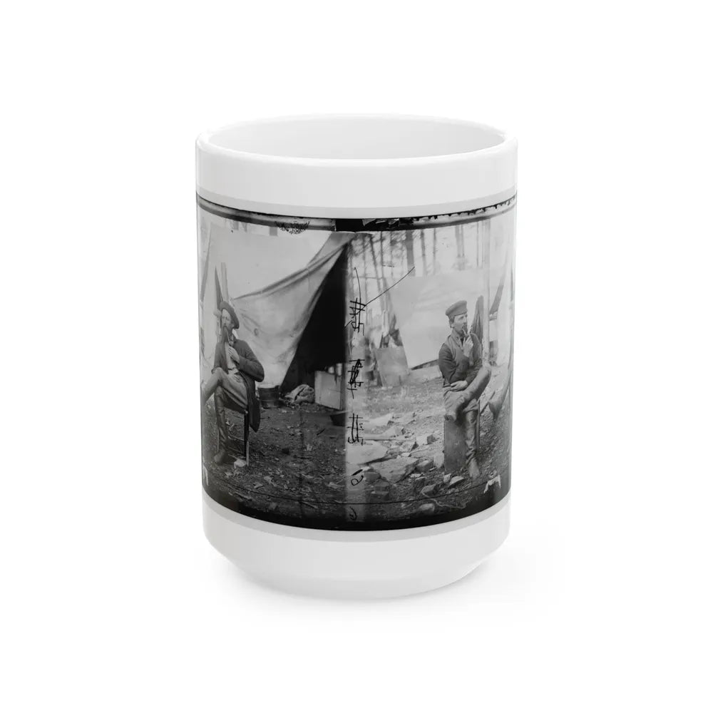 Brandy Station, Virginia. Discussing The Probilities Of The Next Move (U.S. Civil War) White Coffee Mug-15oz-Go Mug Yourself