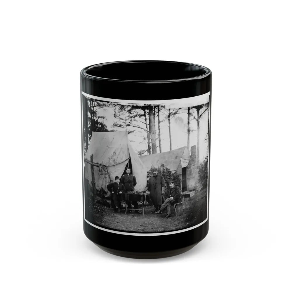 Brandy Station, Virginia. Group Of Officers, Headquarters, Army Of The Potomac (U.S. Civil War) Black Coffee Mug-15oz-Go Mug Yourself