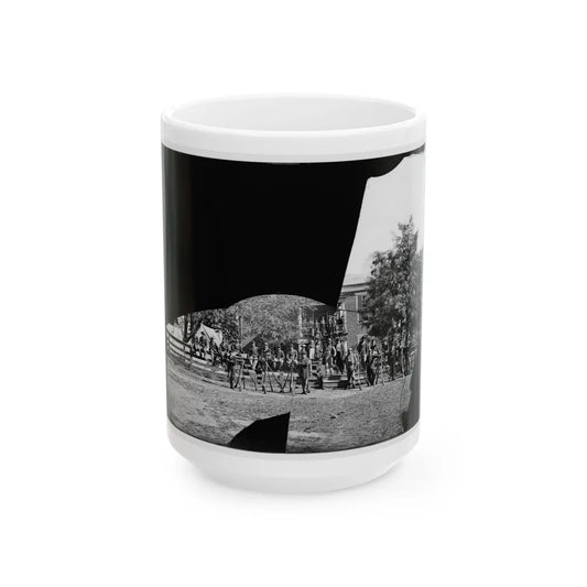 Brandy Station, Virginia. Headquarters, 1st Bridgade Horse Artillery (U.S. Civil War) White Coffee Mug-15oz-Go Mug Yourself