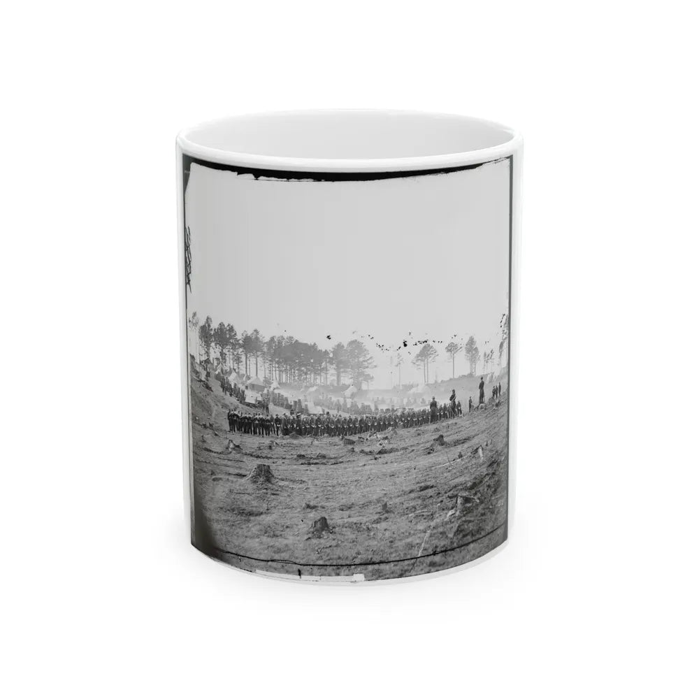 Brandy Station, Virginia. Headquarters, Army Of The Potomac. Company Of Zouaves In Foreground (U.S. Civil War) White Coffee Mug-11oz-Go Mug Yourself