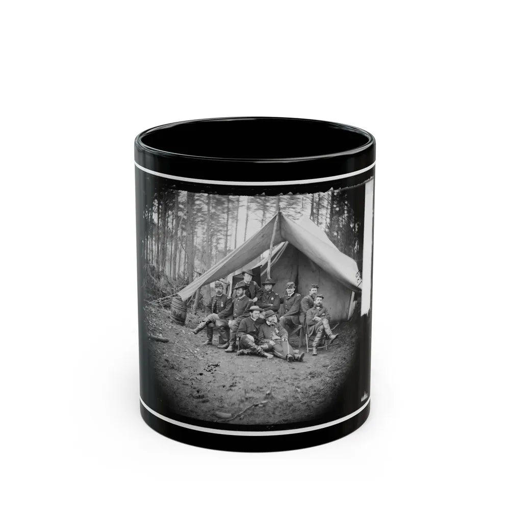 Brandy Station, Virginia. Major William Riddle And Friends. Headquarters, Army Of The Potomac (U.S. Civil War) Black Coffee Mug-11oz-Go Mug Yourself