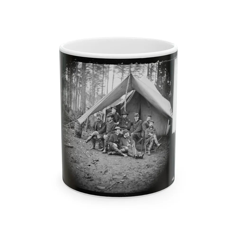 Brandy Station, Virginia. Major William Riddle And Friends. Headquarters, Army Of The Potomac (U.S. Civil War) White Coffee Mug-11oz-Go Mug Yourself