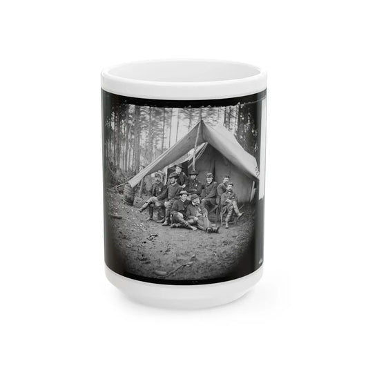 Brandy Station, Virginia. Major William Riddle And Friends. Headquarters, Army Of The Potomac (U.S. Civil War) White Coffee Mug-15oz-Go Mug Yourself