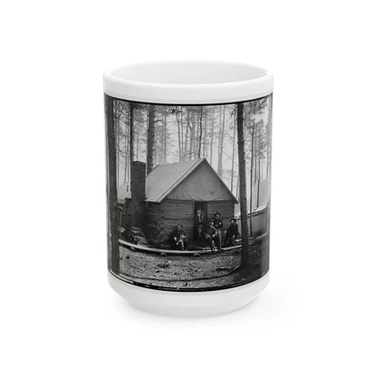 Brandy Station, Virginia. Officer's Winter Quarters Headquarters Army Of The Potomac (U.S. Civil War) White Coffee Mug-15oz-Go Mug Yourself