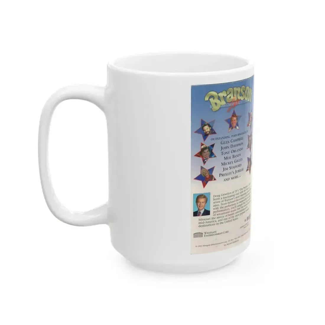 BRANSON LIVE ON STAGE (VHS COVER) - White Coffee Mug - Go Mug Yourself