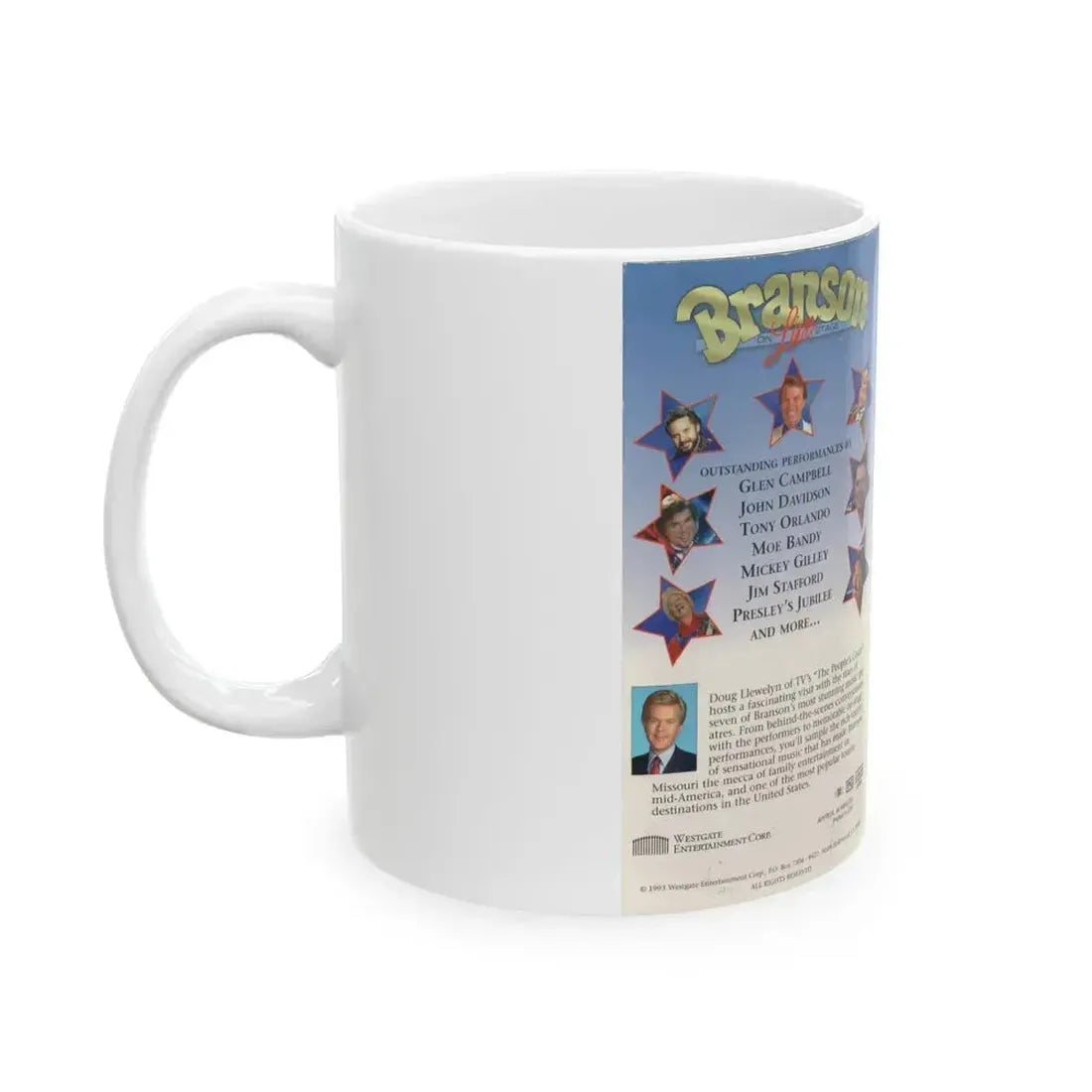 BRANSON LIVE ON STAGE (VHS COVER) - White Coffee Mug - Go Mug Yourself