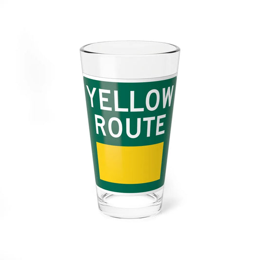 Branson Yellow Route (Missouri) (Road Sign) Pint Glass 16oz 16oz - Go Mug Yourself