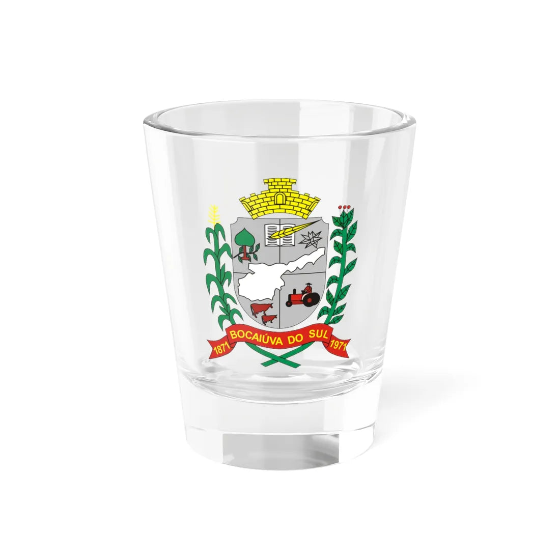 Brasao BocaiuvadoSul Parana Brasil (Brazil) (Coat of Arms) Shot Glass 1.5oz 1.5oz - Go Mug Yourself