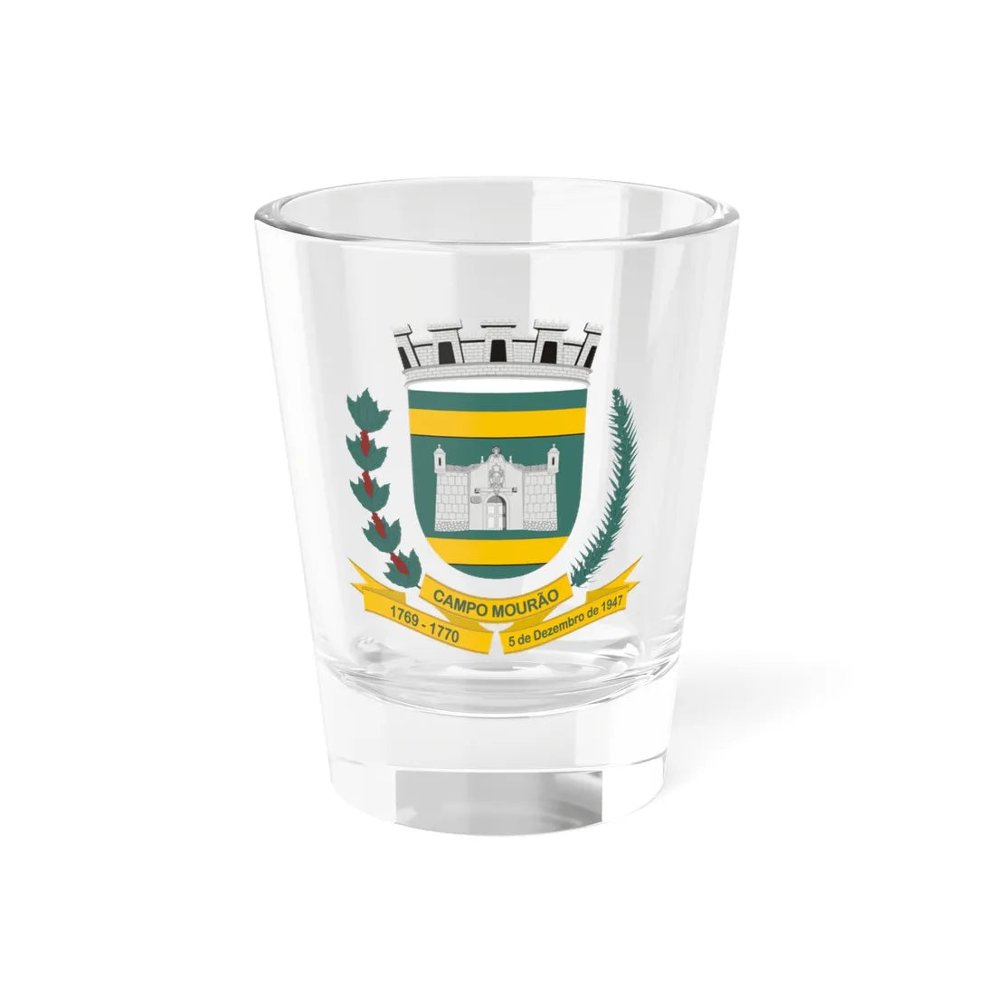 Brasao CampoMourao Parana Brasil (Brazil) (Coat of Arms) Shot Glass 1.5oz 1.5oz - Go Mug Yourself