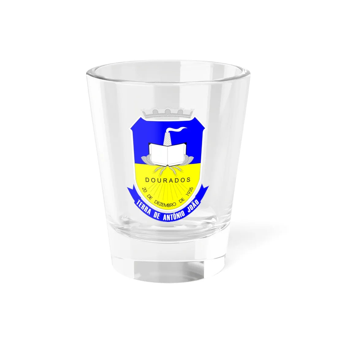 Brasao Dourados MatoGrossodoSul Brasil (Brazil) (Coat of Arms) Shot Glass 1.5oz 1.5oz - Go Mug Yourself