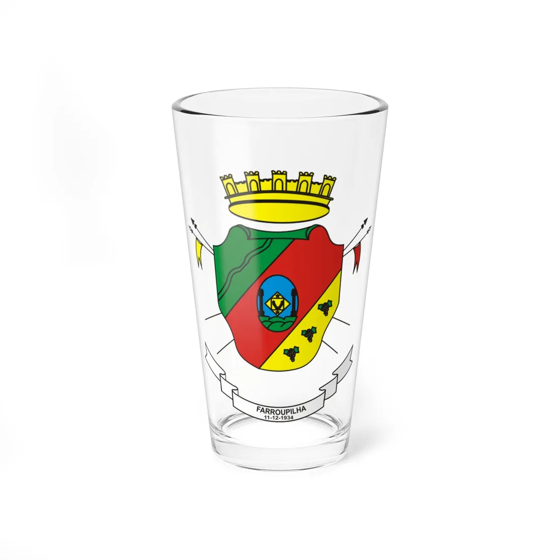 Brasao farroupilha (Brazil) (Coat of Arms) Pint Glass 16oz - Go Mug Yourself