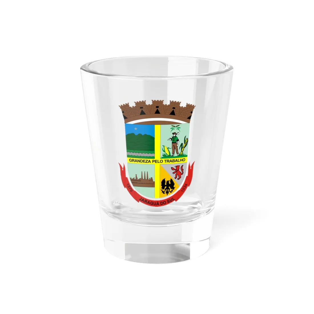 Brasao JaraguadoSul SantaCatarina Brasil (Brazil) (Coat of Arms) Shot Glass 1.5oz 1.5oz - Go Mug Yourself