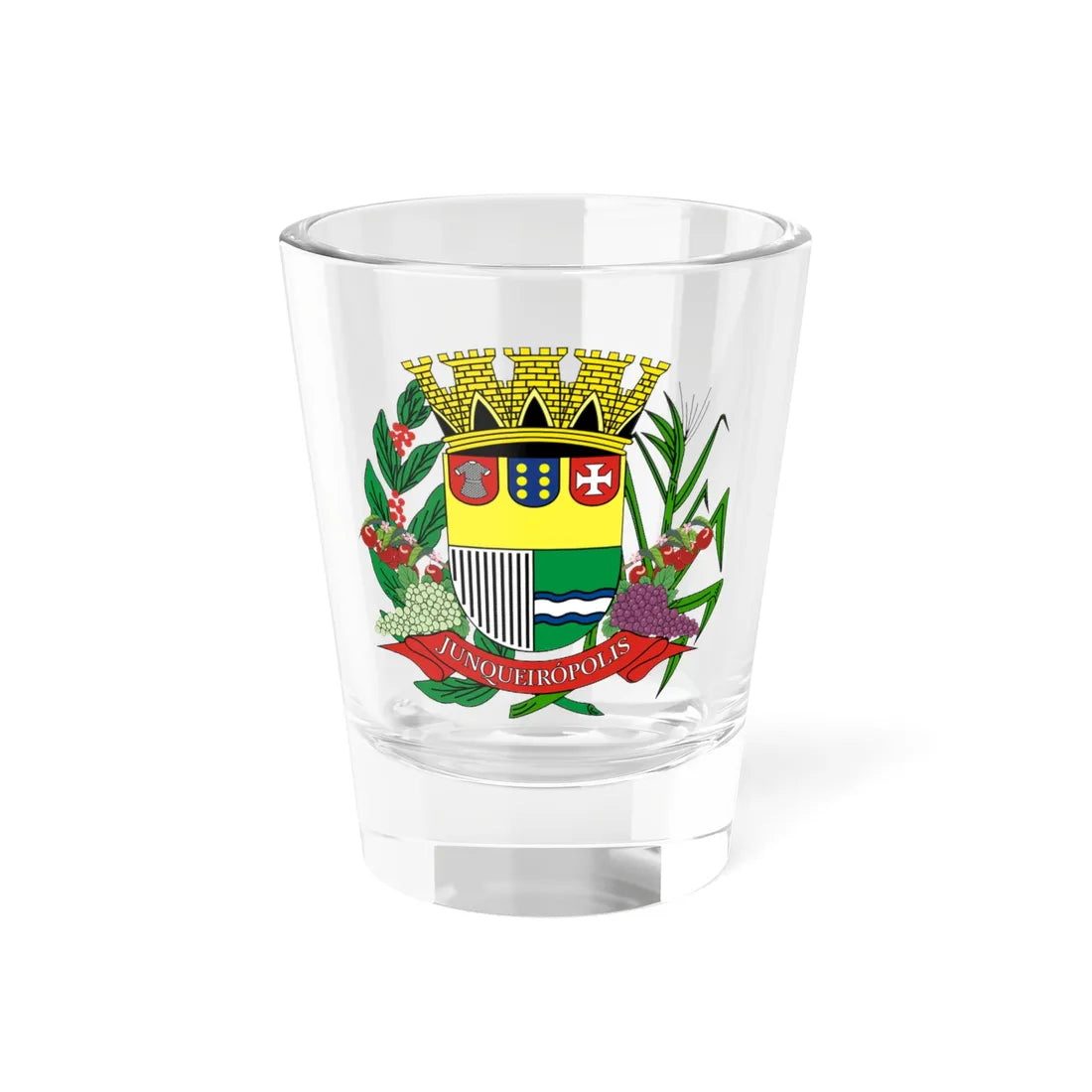 Brasao Junqueiropolis SaoPaulo Brasil (Brazil) (Coat of Arms) Shot Glass 1.5oz 1.5oz - Go Mug Yourself