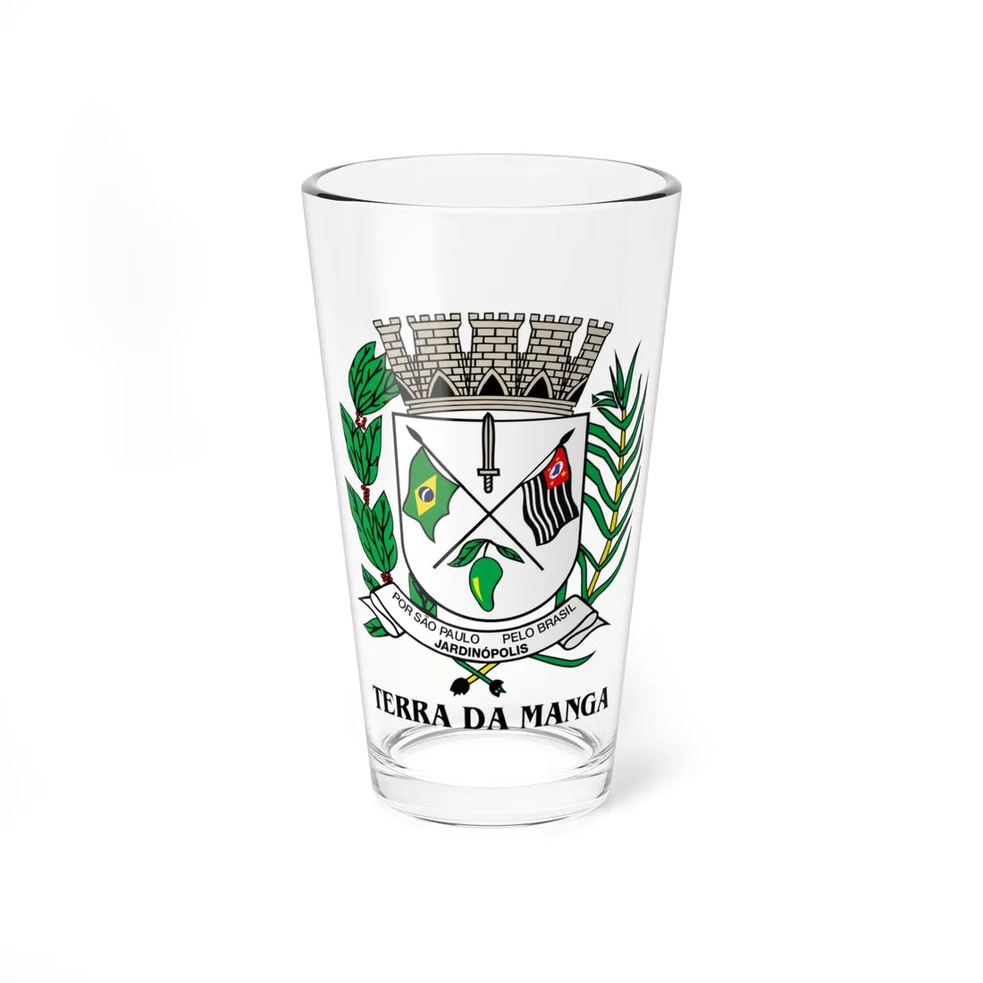 BrasaoJardinopolisSP (Brazil) (Coat of Arms) Pint Glass 16oz 16oz - Go Mug Yourself