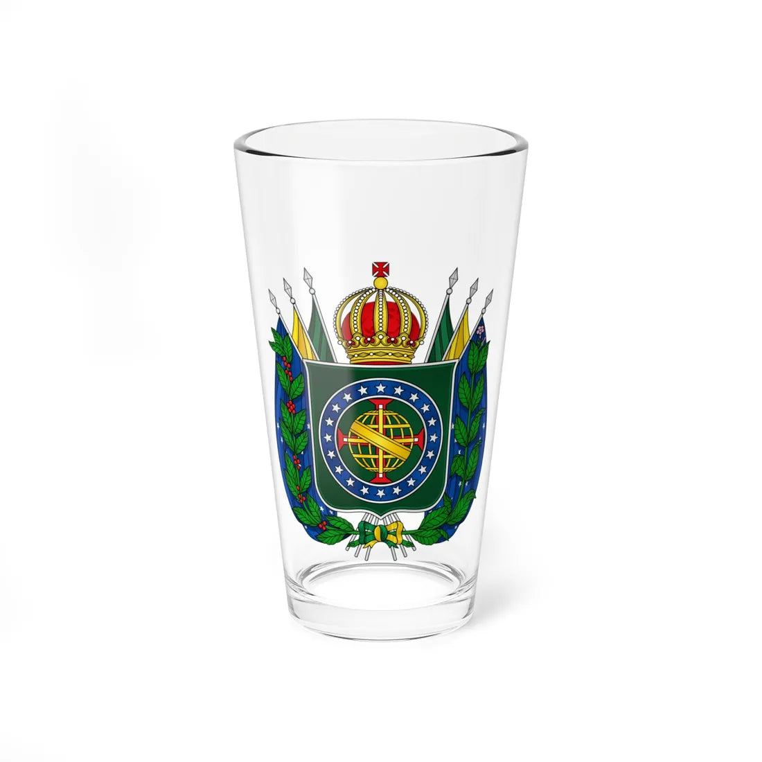 Brasões históricos em museus brasão militar (Brazil) (Coat of Arms) Pint Glass 16oz 16oz - Go Mug Yourself
