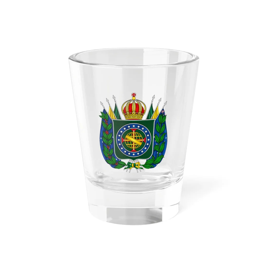 Brasões históricos em museus brasão militar (Brazil) (Coat of Arms) Shot Glass 1.5oz 1.5oz - Go Mug Yourself
