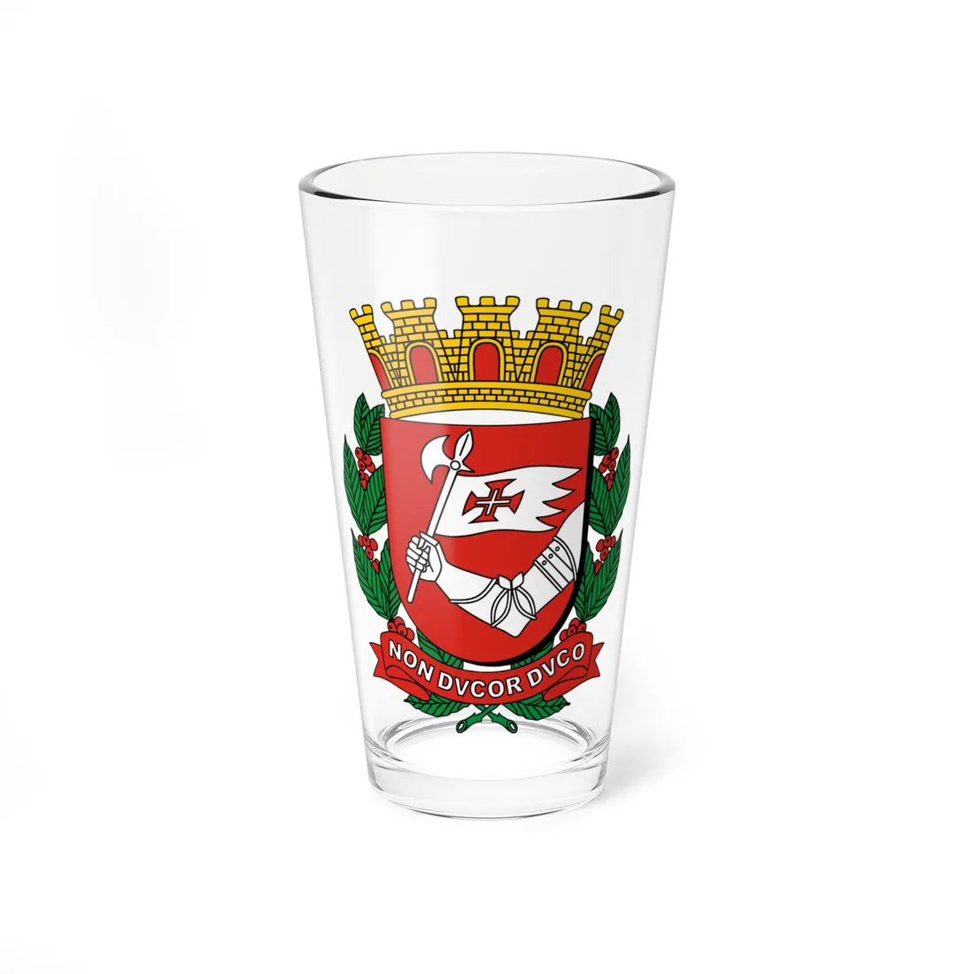 Brasão da cidade de São Paulo (Brazil) (Coat of Arms) Pint Glass 16oz 16oz - Go Mug Yourself