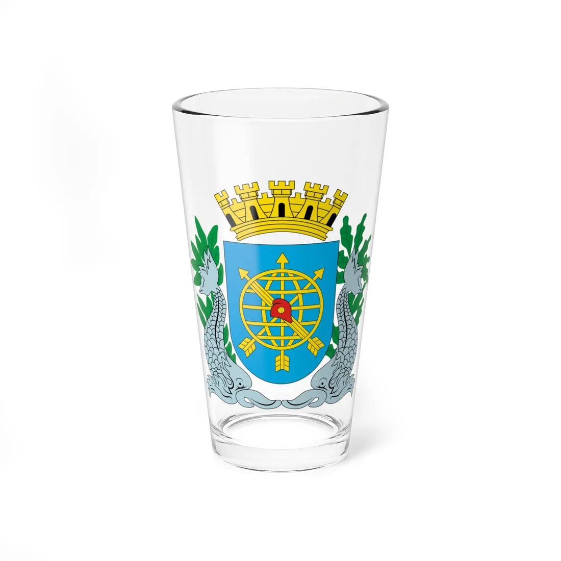Brasão da cidade do Rio de Janeiro (Brazil) (Coat of Arms) Pint Glass 16oz 16oz - Go Mug Yourself