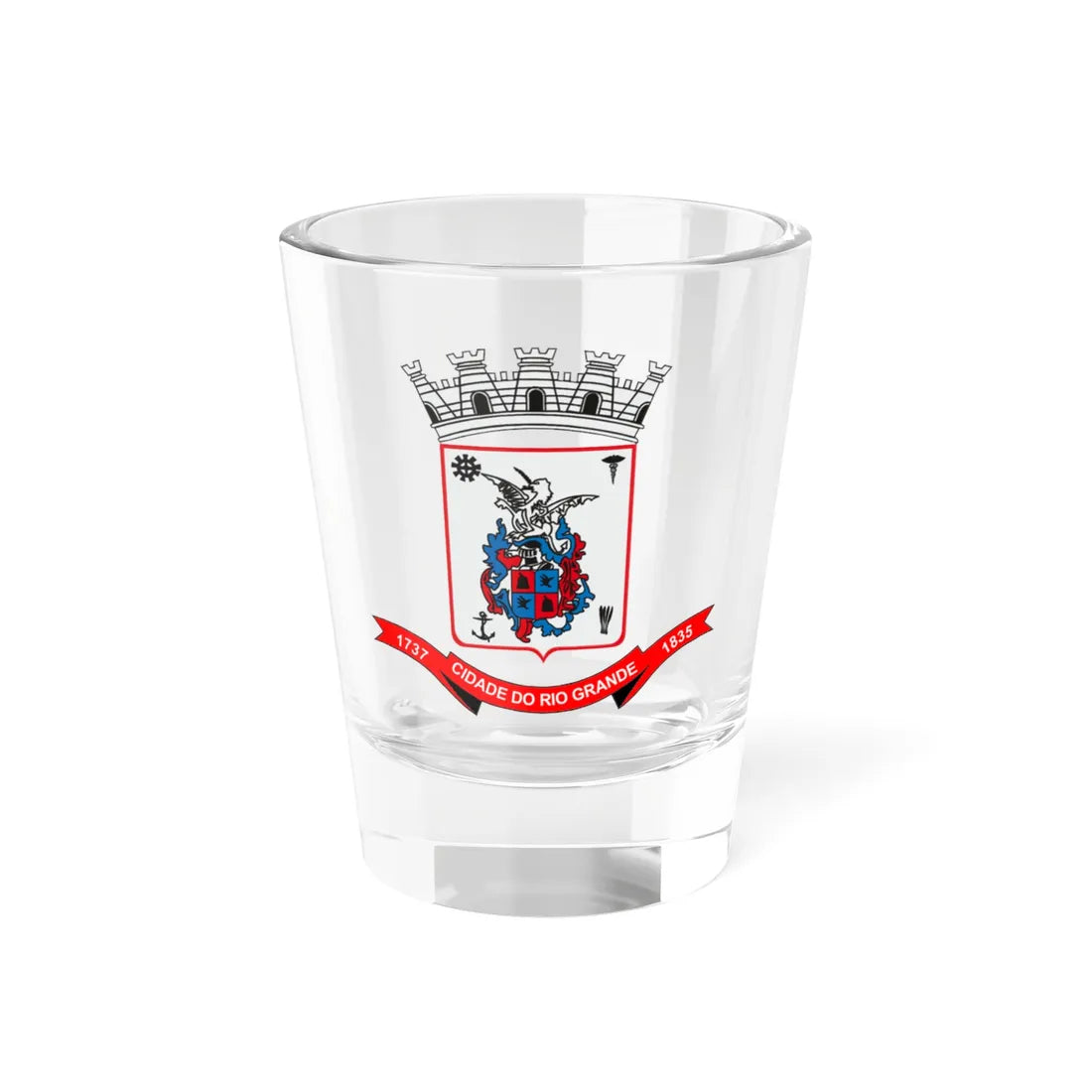 Brasão da Cidade do Rio Grande (Brazil) (Coat of Arms) Shot Glass 1.5oz 1.5oz - Go Mug Yourself
