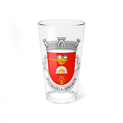 Brasão da Freguesia de Queimadela (Portugal) (Coat of Arms) Pint Glass 16oz 16oz - Go Mug Yourself