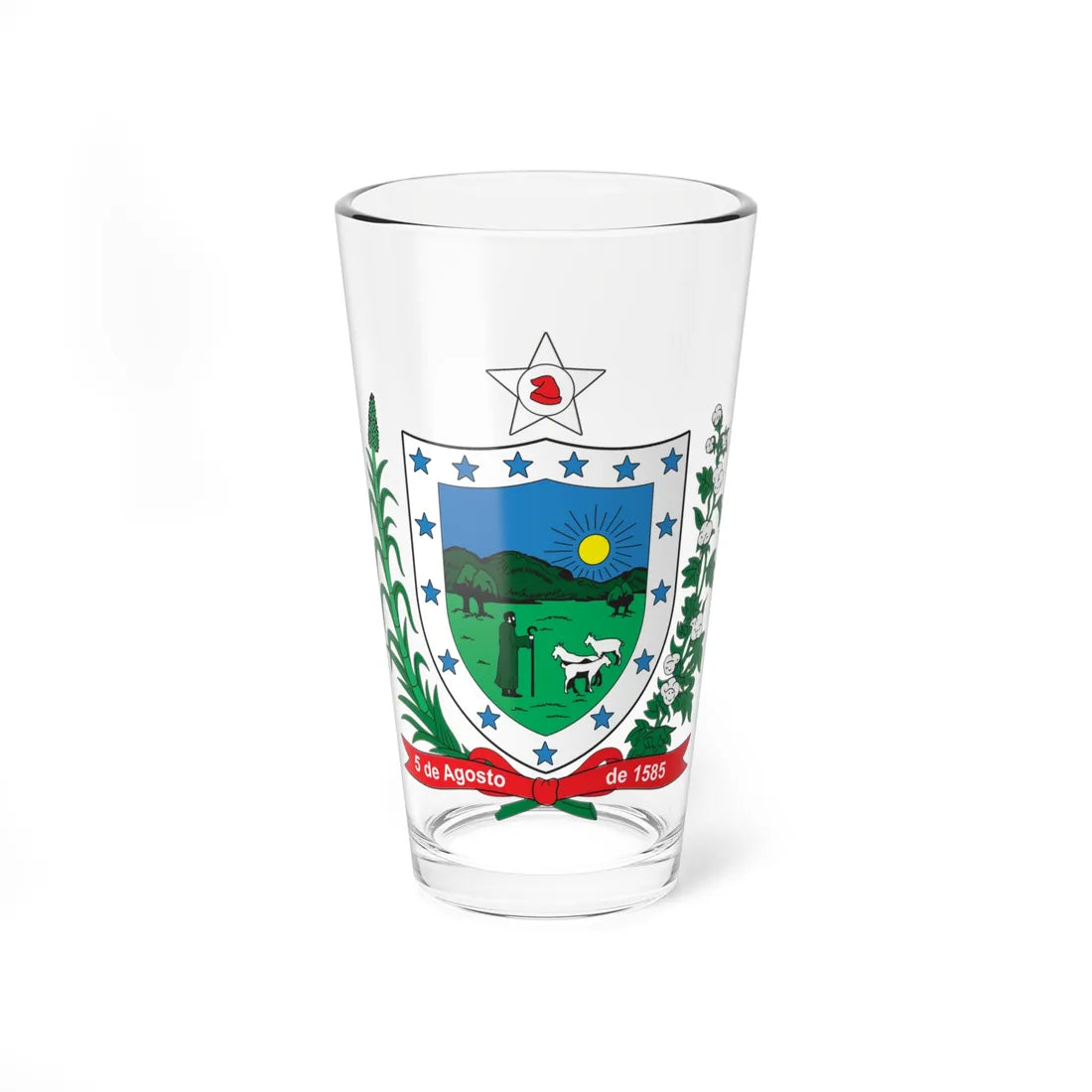Brasão da Paraíba (Brazil) (Coat of Arms) Pint Glass 16oz 16oz - Go Mug Yourself