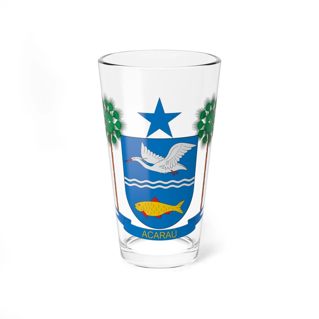 Brasão de Acaraú - CE (Brazil) (Coat of Arms) Pint Glass 16oz 16oz - Go Mug Yourself