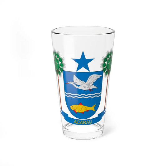Brasão de Acaraú - CE (Brazil) (Coat of Arms) Pint Glass 16oz 16oz - Go Mug Yourself