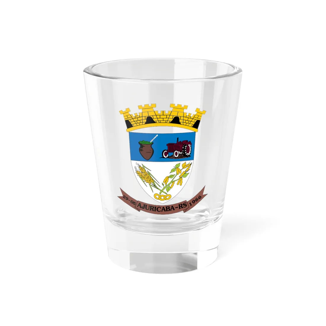 Brasão de Ajuricaba (Brazil) (Coat of Arms) Shot Glass 1.5oz 1.5oz - Go Mug Yourself