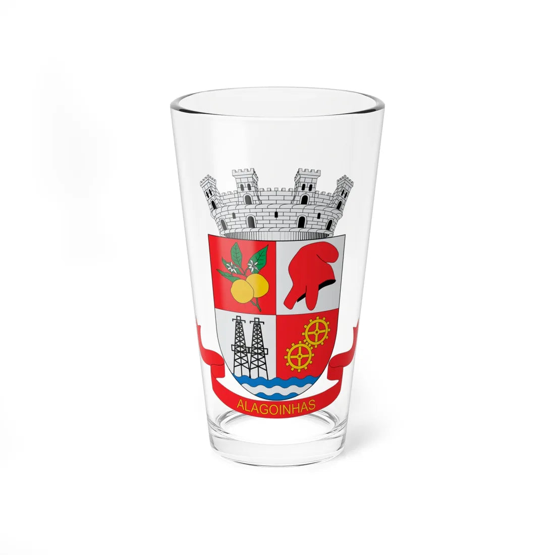 Brasão de Alagoinhas - BA (Brazil) (Coat of Arms) Pint Glass 16oz 16oz - Go Mug Yourself